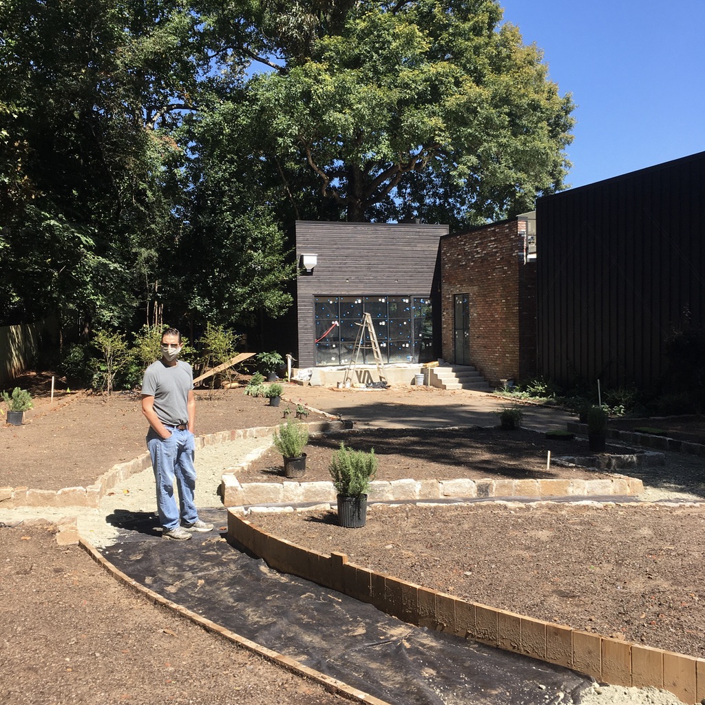 chef surveying garden